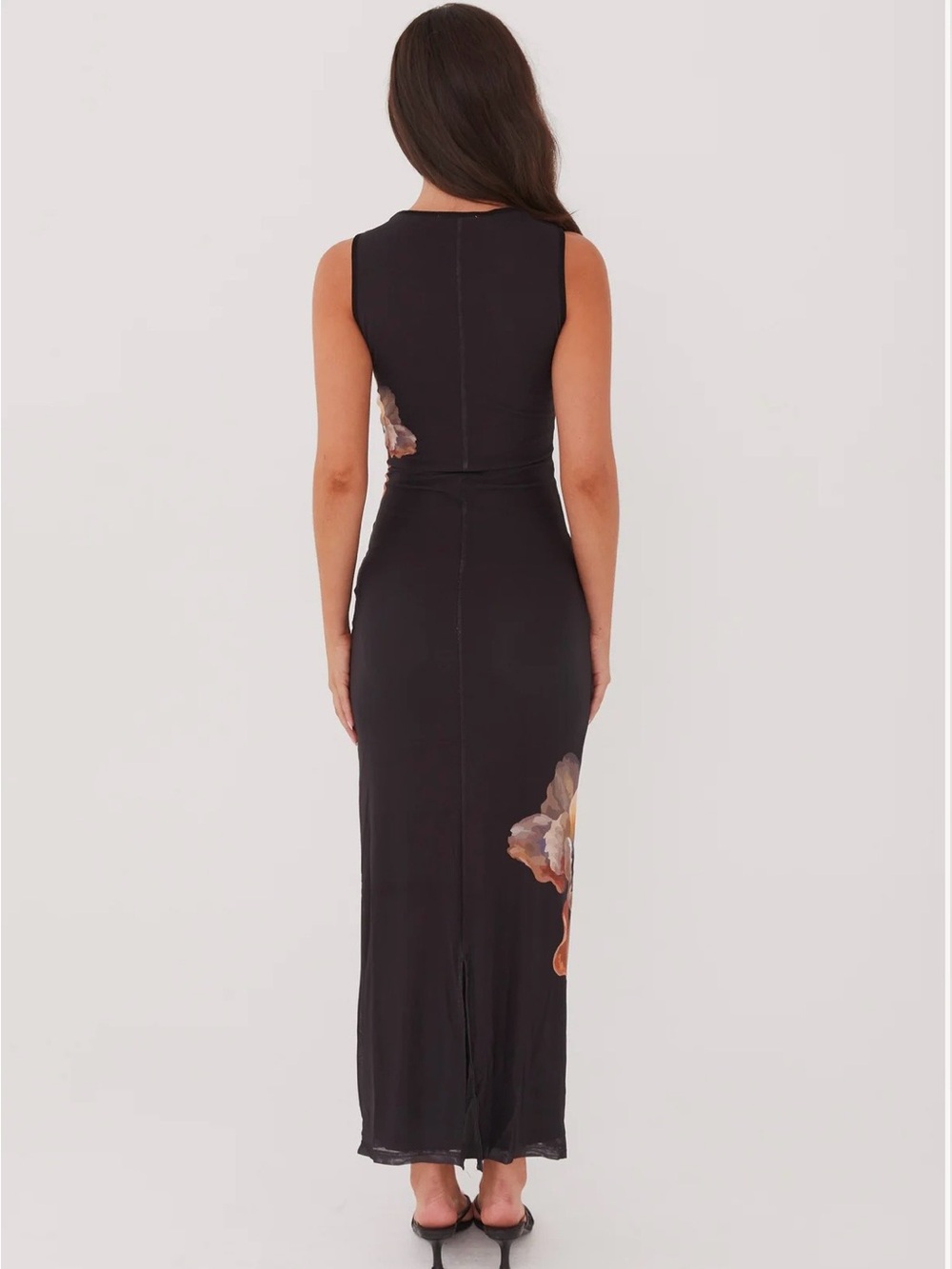 Peppermayo Black Sleeveless Maxi Dress with Floral Accents - Picture 2 of 3